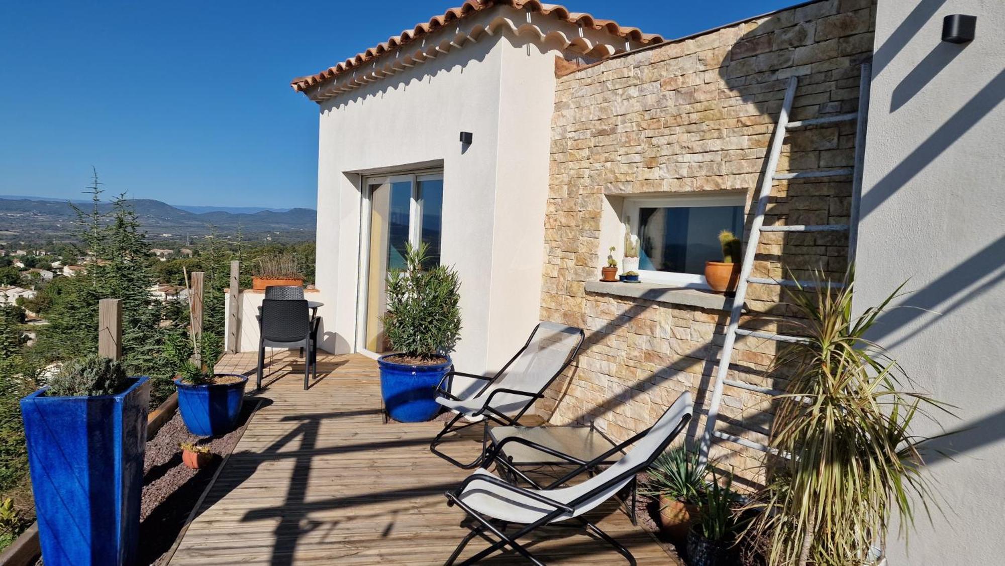Reve D'Escapade Chambre Avec Vue Sublime Sur Les Cevennes Ardechoises Barjac  Exterior foto